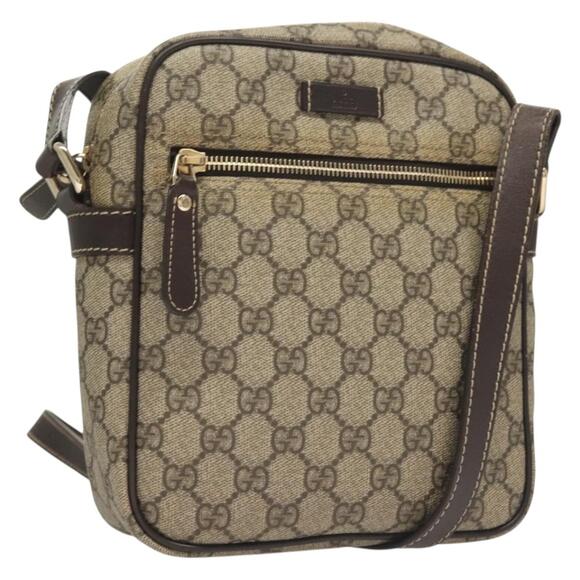 GUCCI GG Supreme Shoulder Bag Pvc Beige Gold - Picture 1 of 16